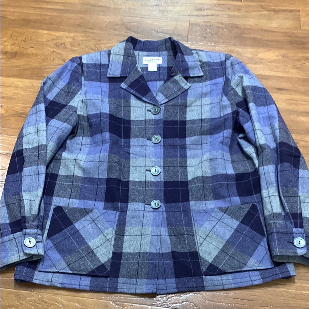 Vintage Pendleton Plaid 100% Virgin Wool Boxy Jacket